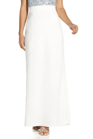 Adrianna Papell elastic waist slit back long crepe skirt