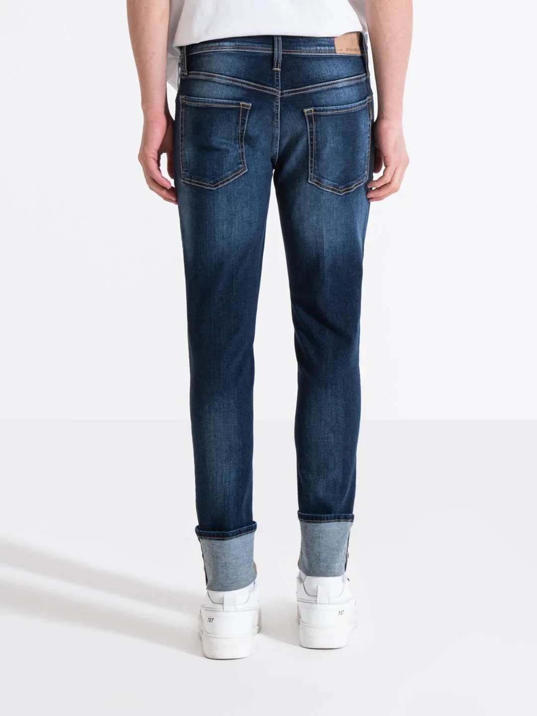 Antony Morato Men Blue Washed Mid-Rise Super Skinny Fit Jeans