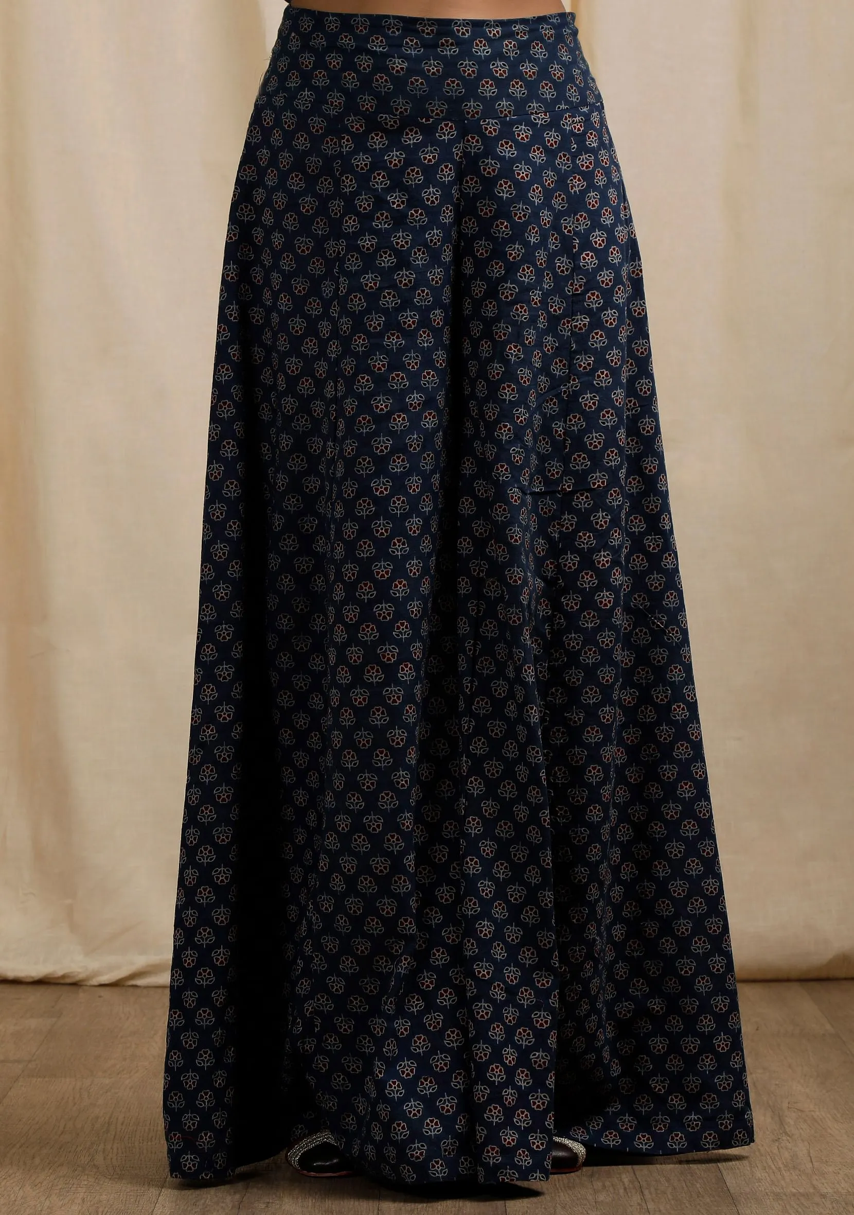 Blue Ajrakh Print Flared Pants