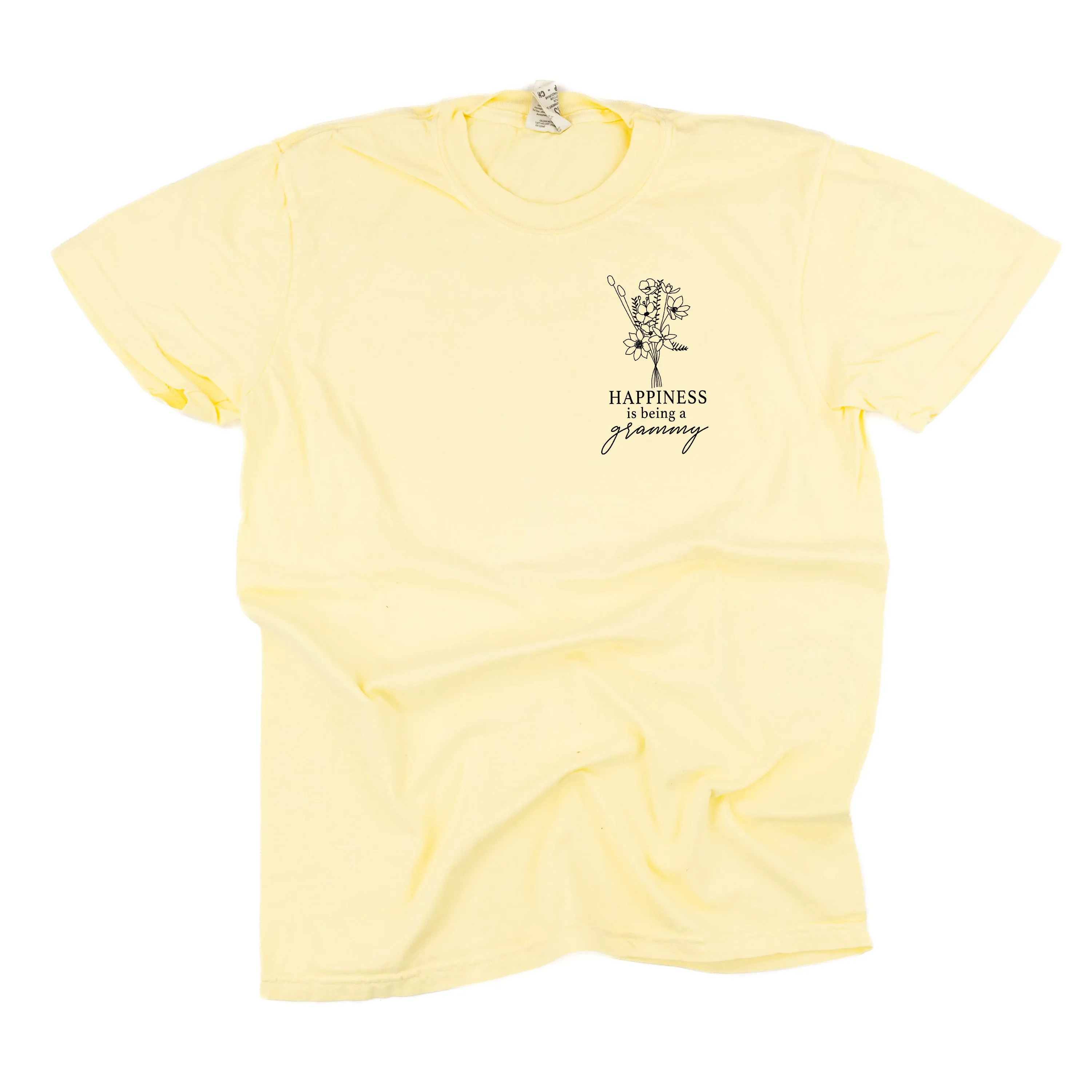 Bouquet Style - Happiness is Being a GRAMMY - SHORT SLEEVE COMFORT COLORS TEE