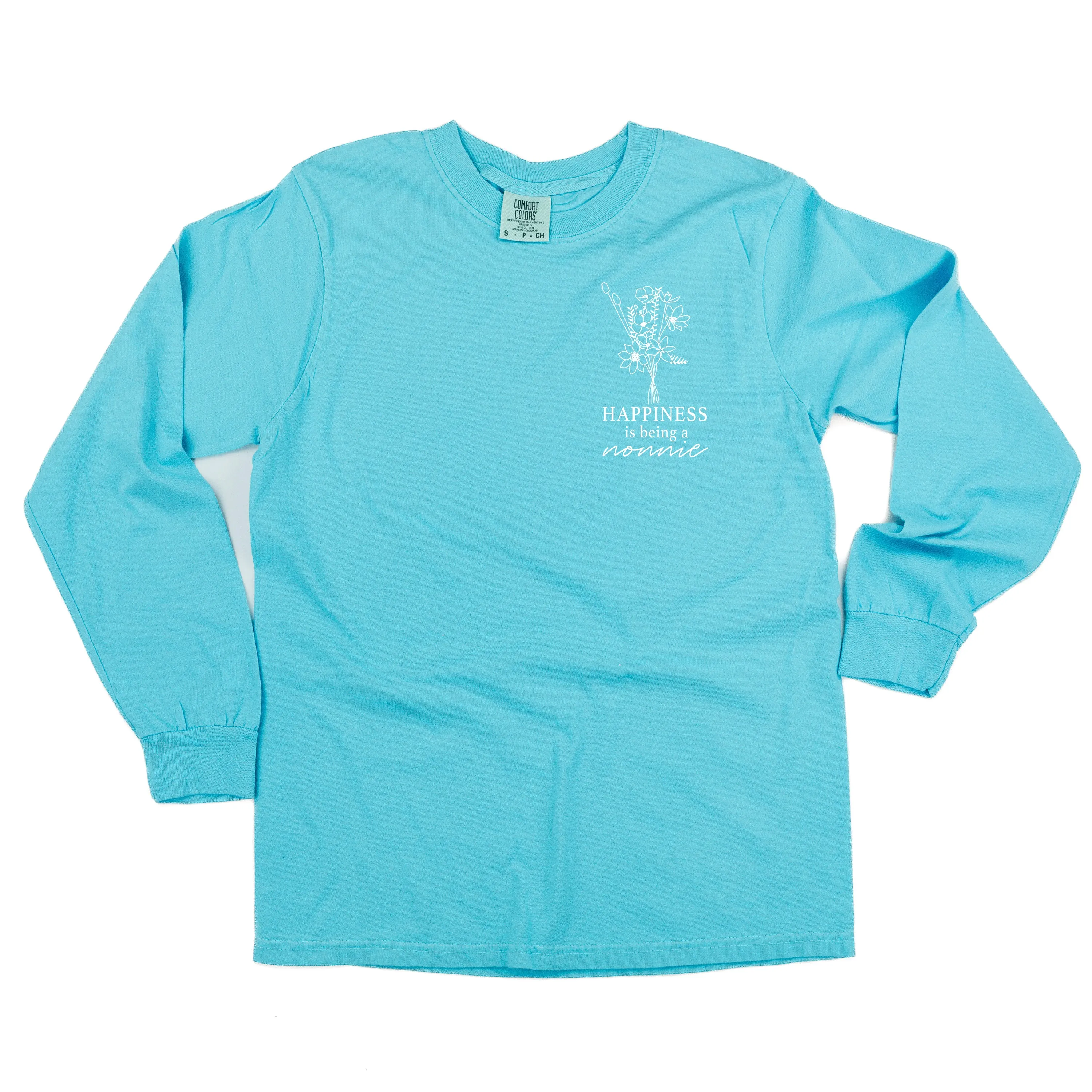 Bouquet Style - Happiness is Being a NONNIE - LONG SLEEVE COMFORT COLORS TEE