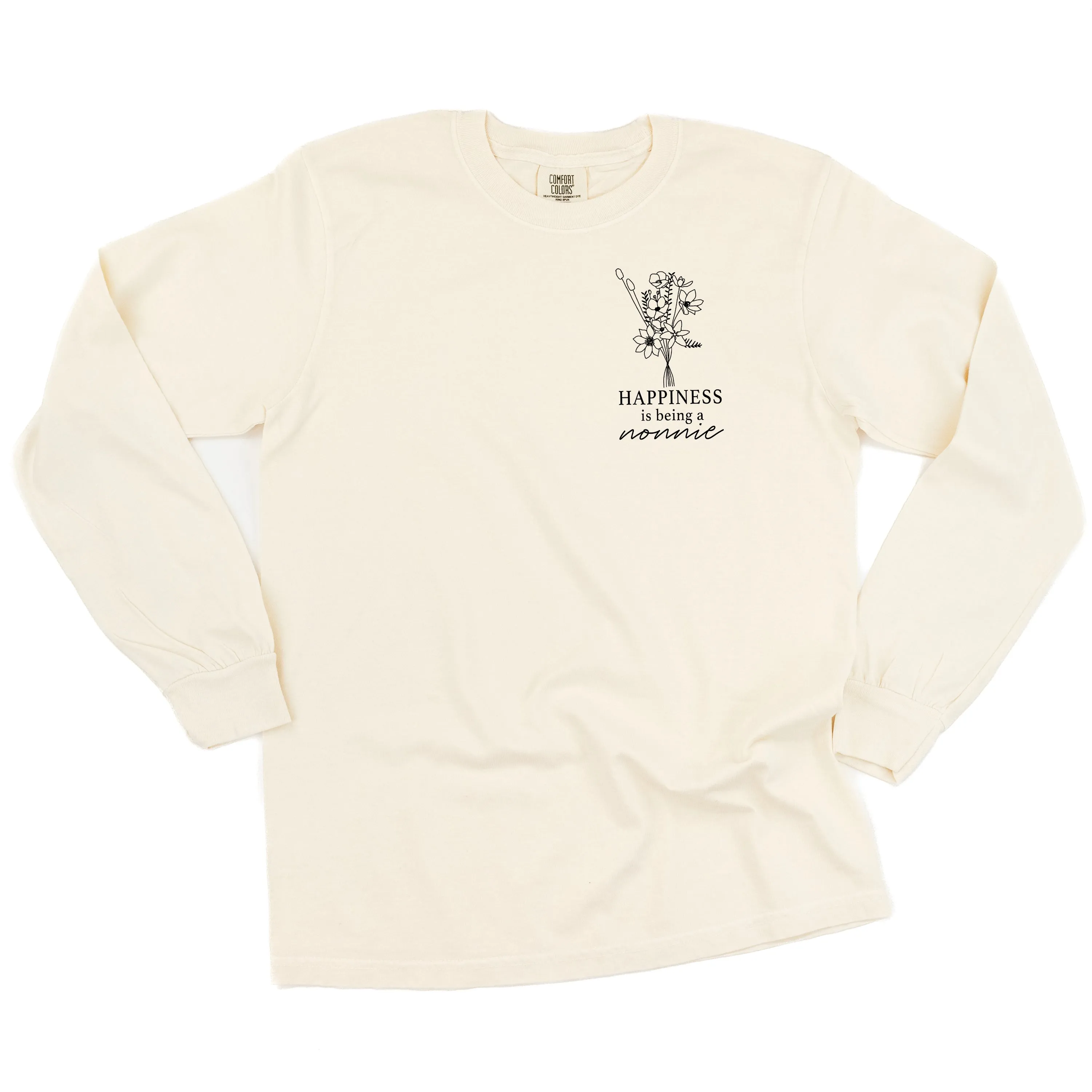 Bouquet Style - Happiness is Being a NONNIE - LONG SLEEVE COMFORT COLORS TEE