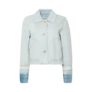 Button Denim Jacket in Light Blue