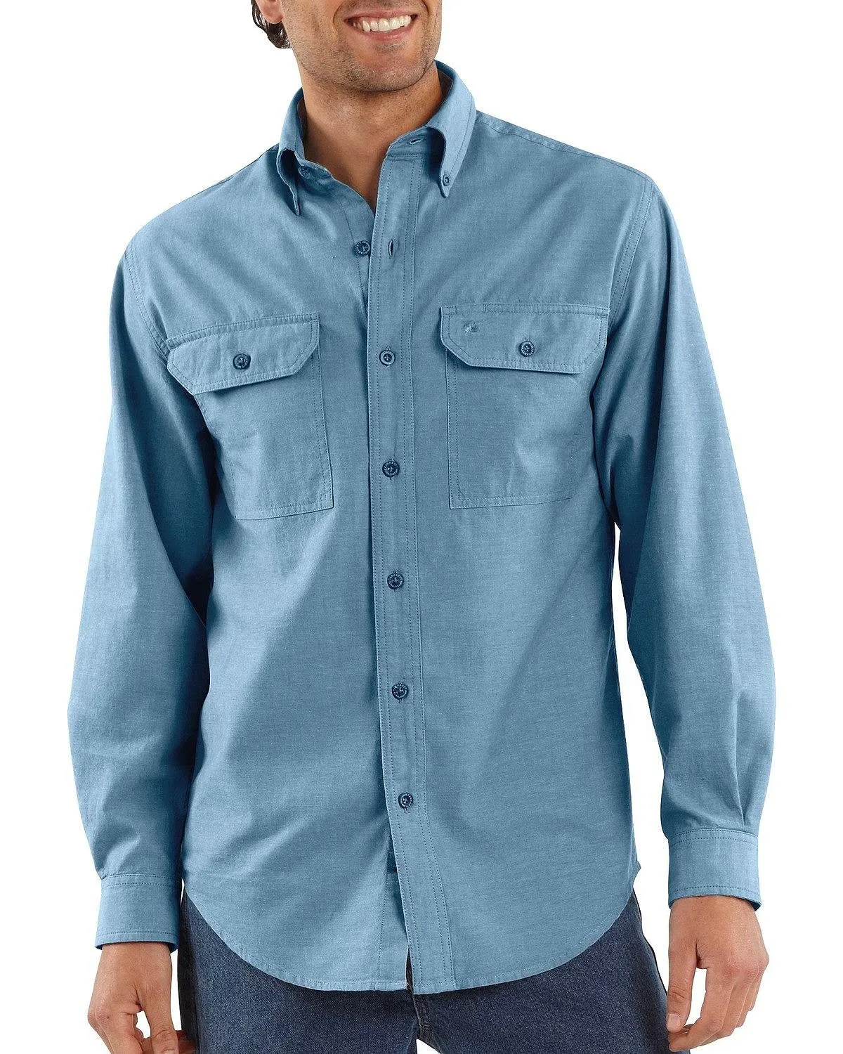 Carhartt 104368 Men's Relaxed Fit Midweight Chambray Long-Sleeve Shirt