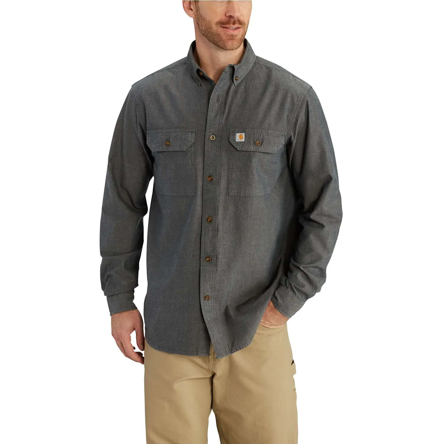 Carhartt 104368 Men's Relaxed Fit Midweight Chambray Long-Sleeve Shirt