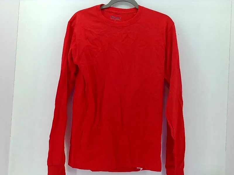 Champion Men's Red Long Sleeve T-Shirt Small