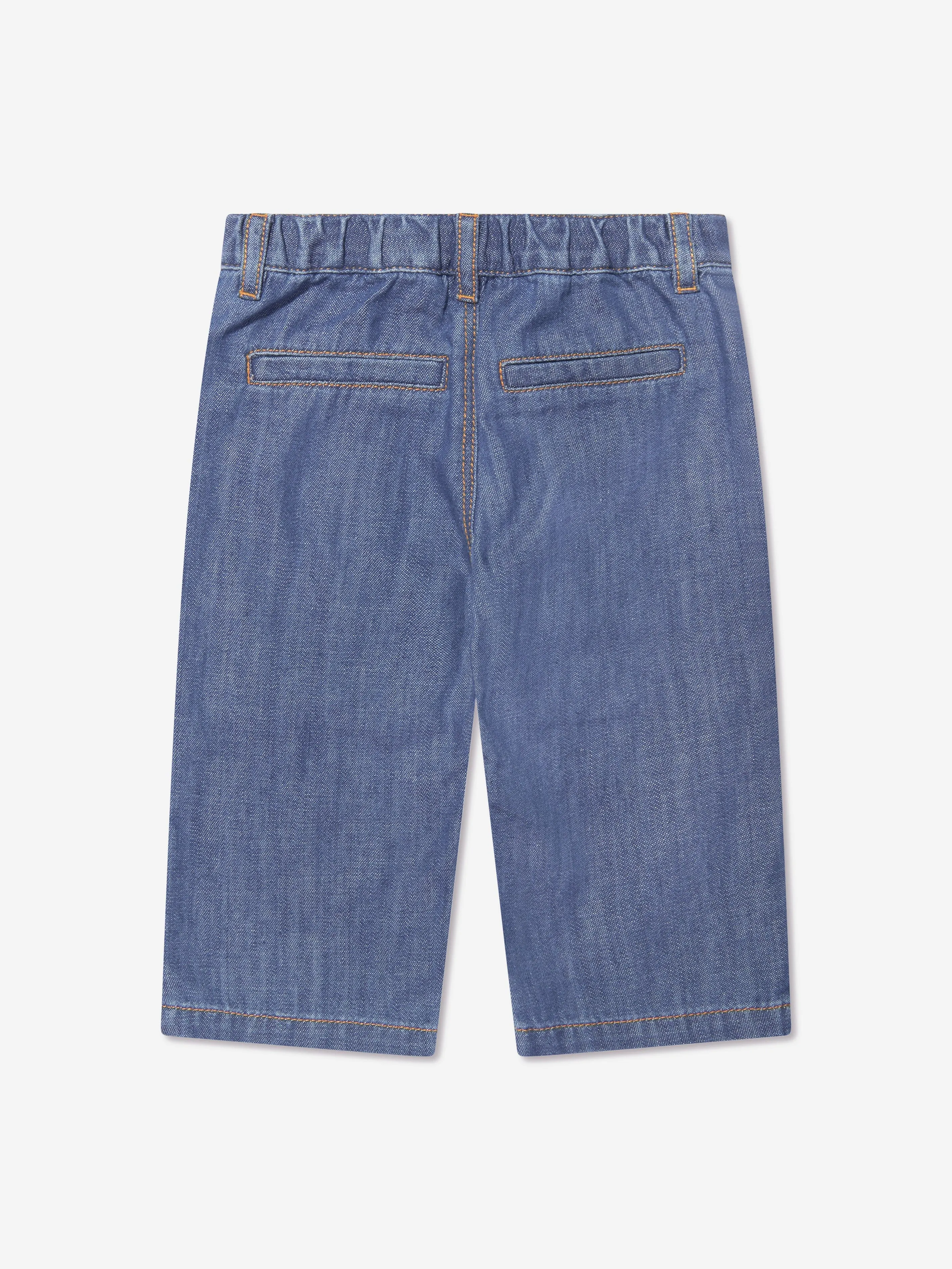 Chloé Baby Girls Organic Cotton Denim Trousers in Blue