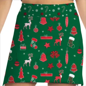 CHRISTMAS HOLIDAY PRINTED SKORT