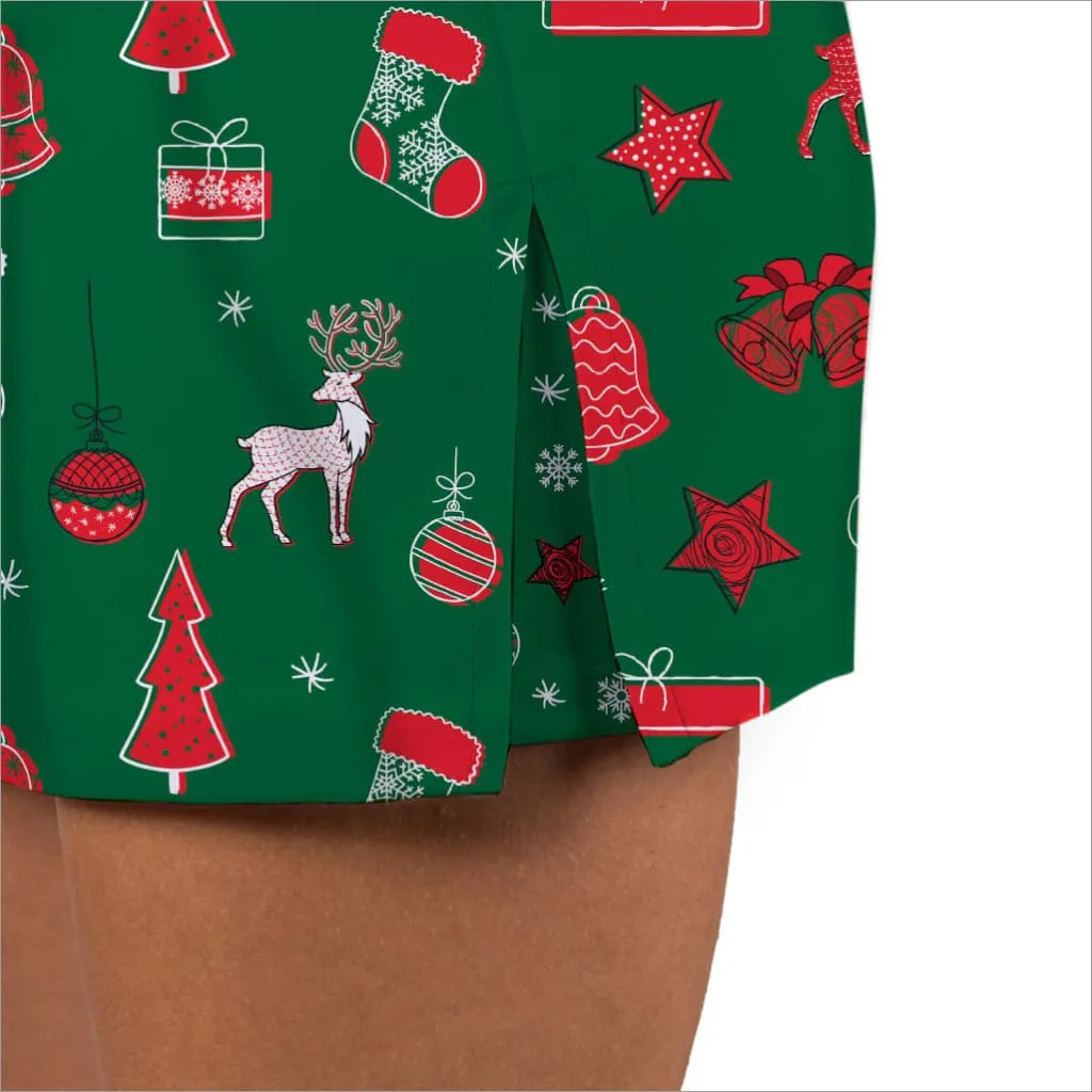 CHRISTMAS HOLIDAY PRINTED SKORT