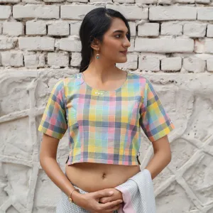 Cotton Checkered Blouse | Multicolor