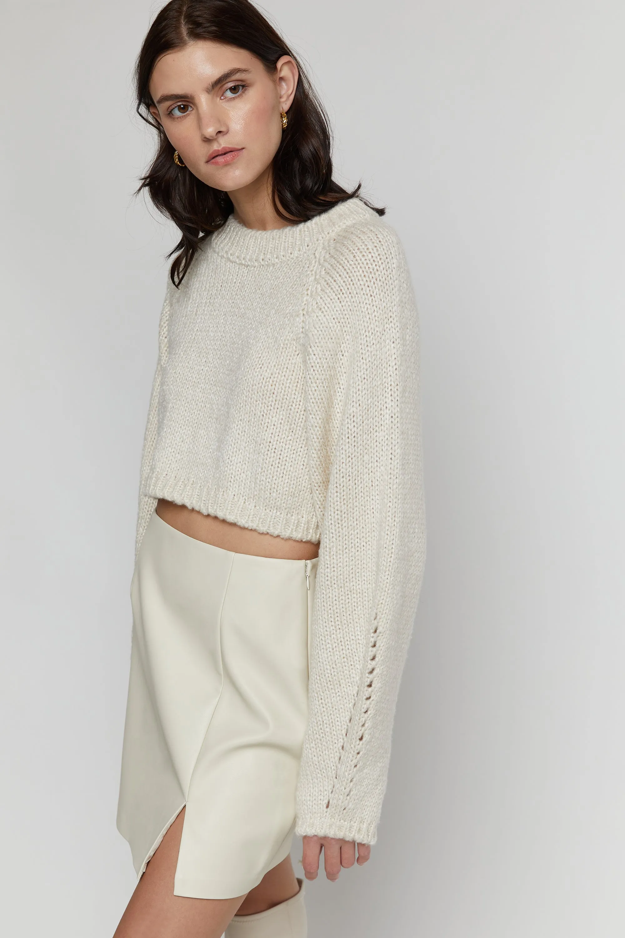 CROPPED OPEN BACK SWEATER