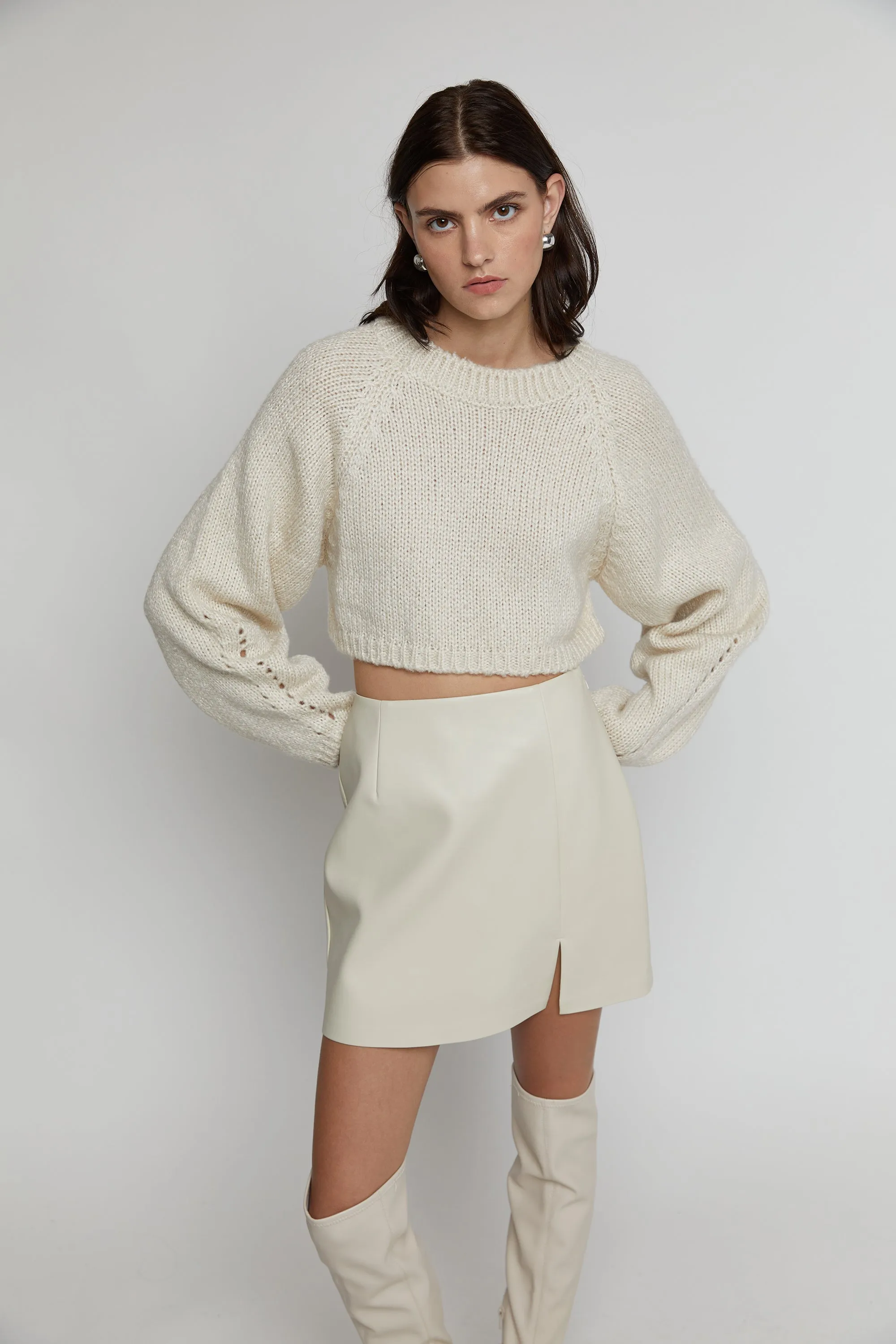 CROPPED OPEN BACK SWEATER