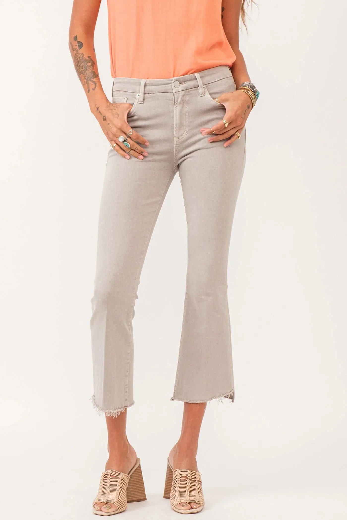 Dear John Jeanne High Rise Cropped Flare Jeans