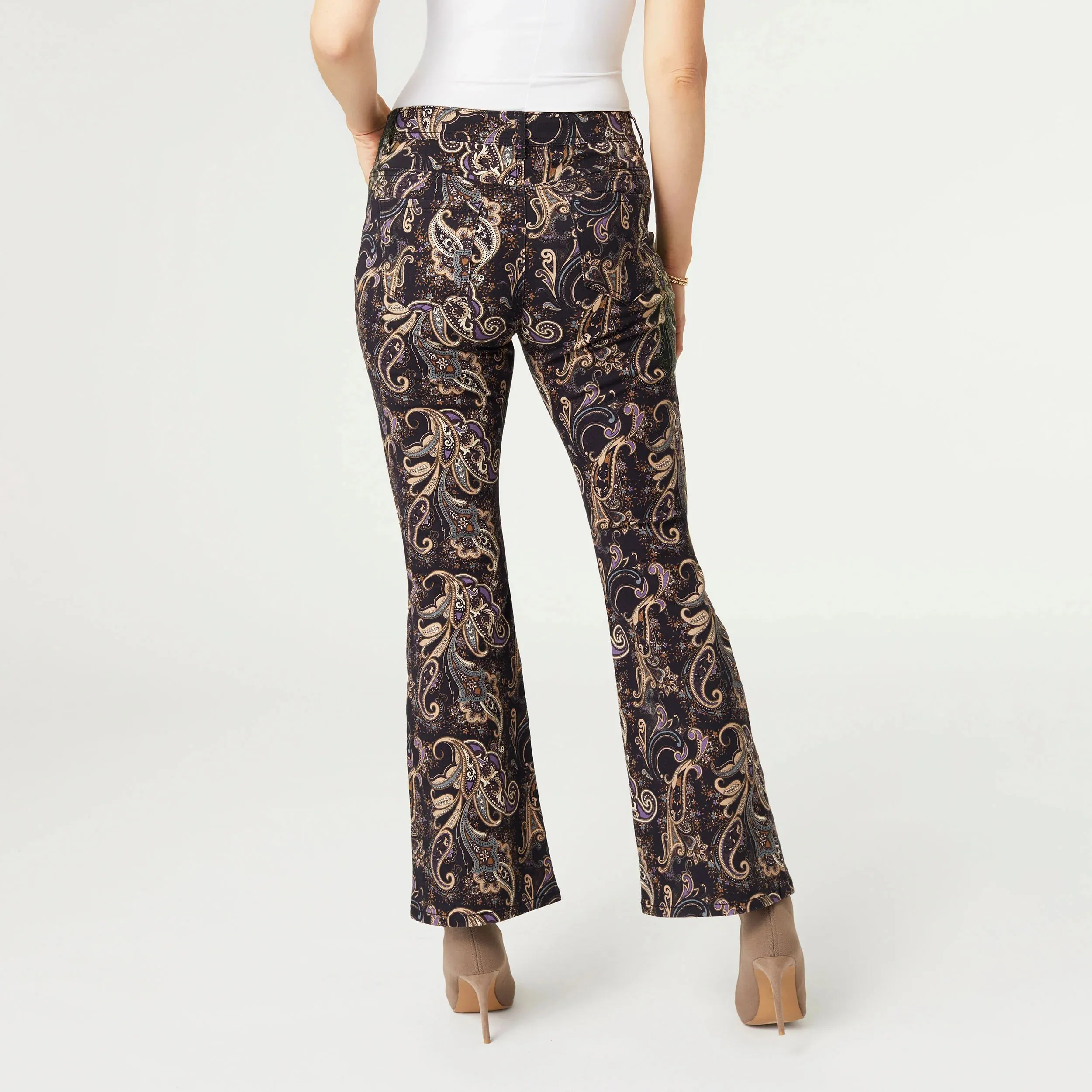 Draco Printed Flare Pant | Black Printed