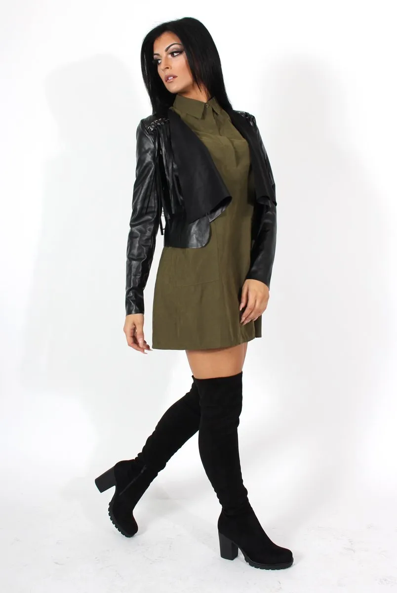 Elodie Khaki Shirt Dress