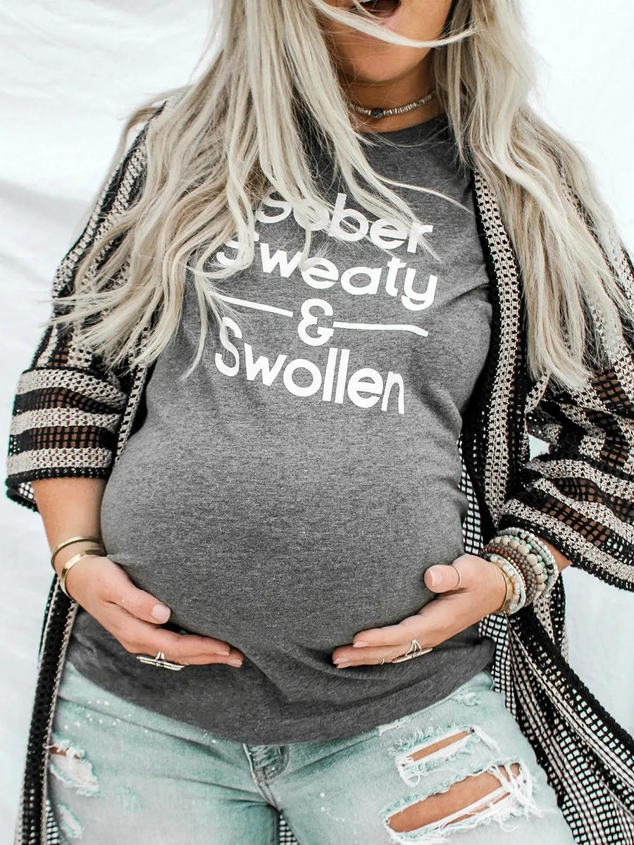 Fashionable Wild Letter Printed Maternity Top