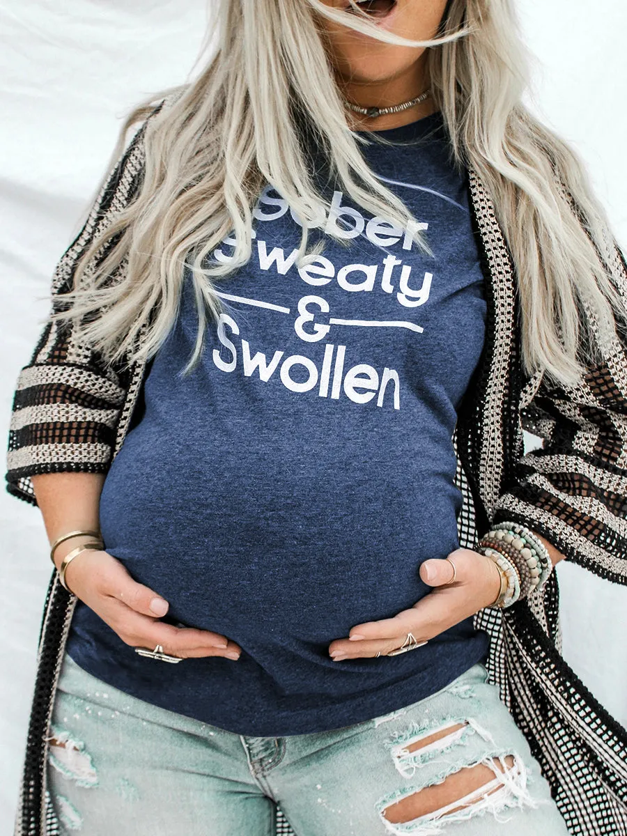 Fashionable Wild Letter Printed Maternity Top