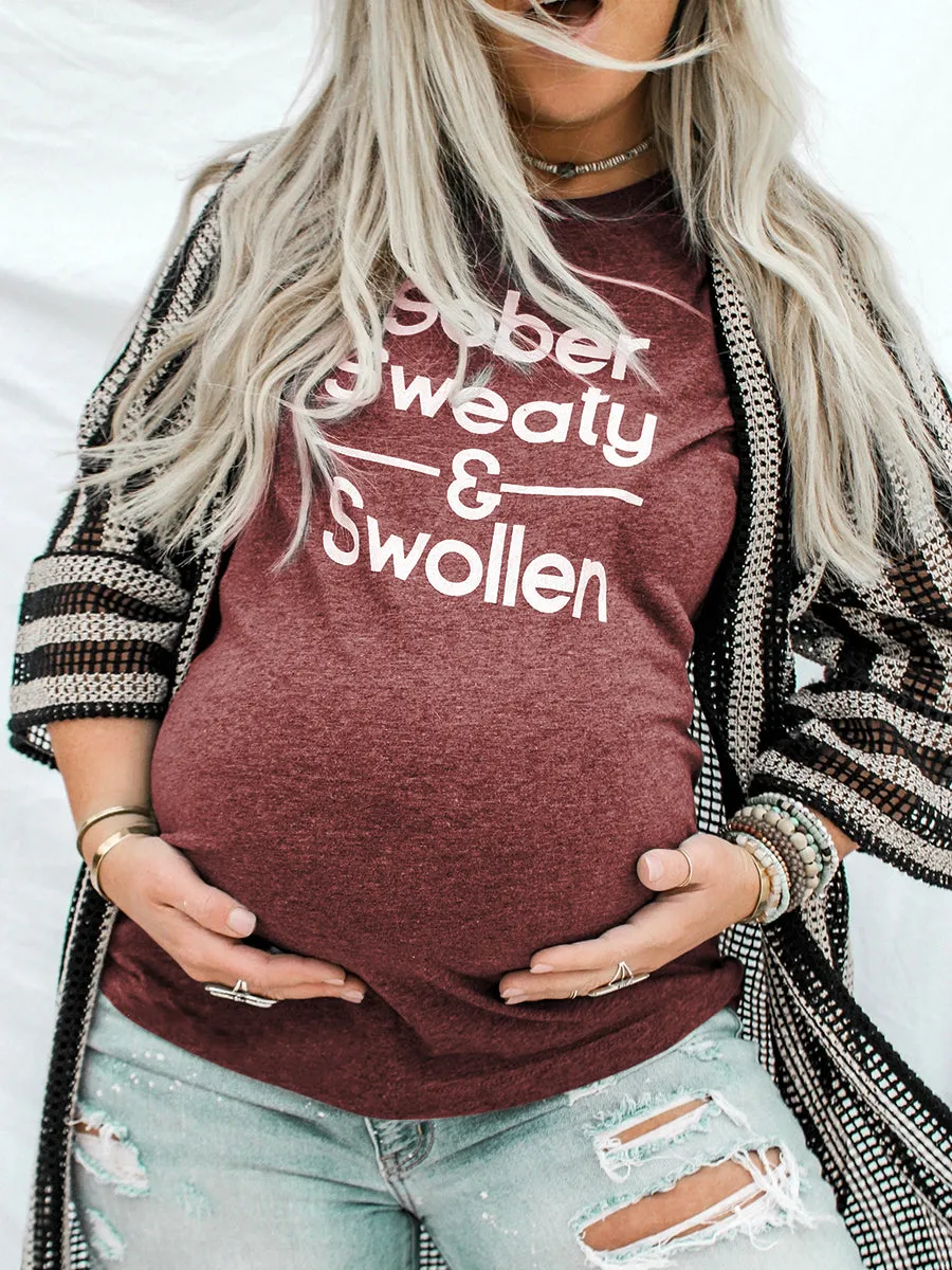 Fashionable Wild Letter Printed Maternity Top