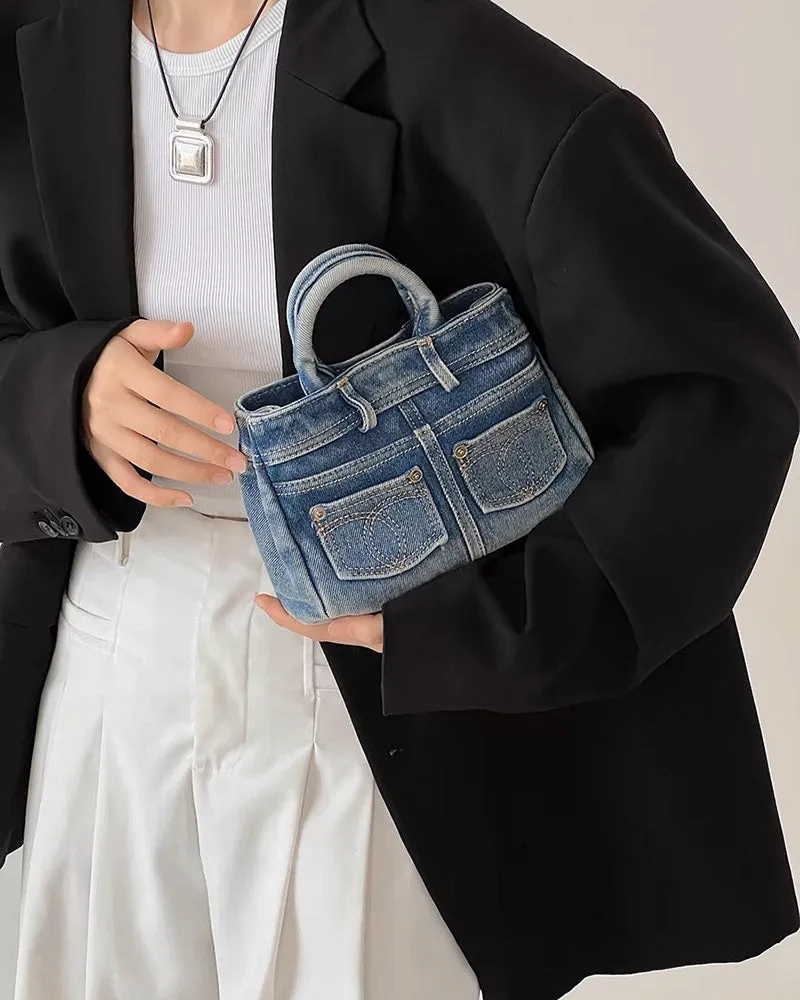 Fashionkova Blue Jeans Y2K Mini Handbag