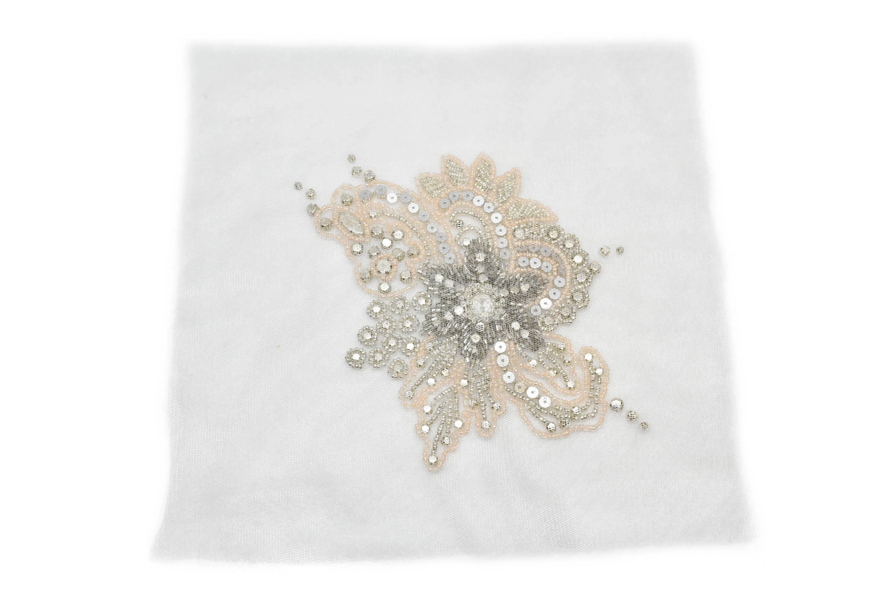 Floral Pink Organza Applique