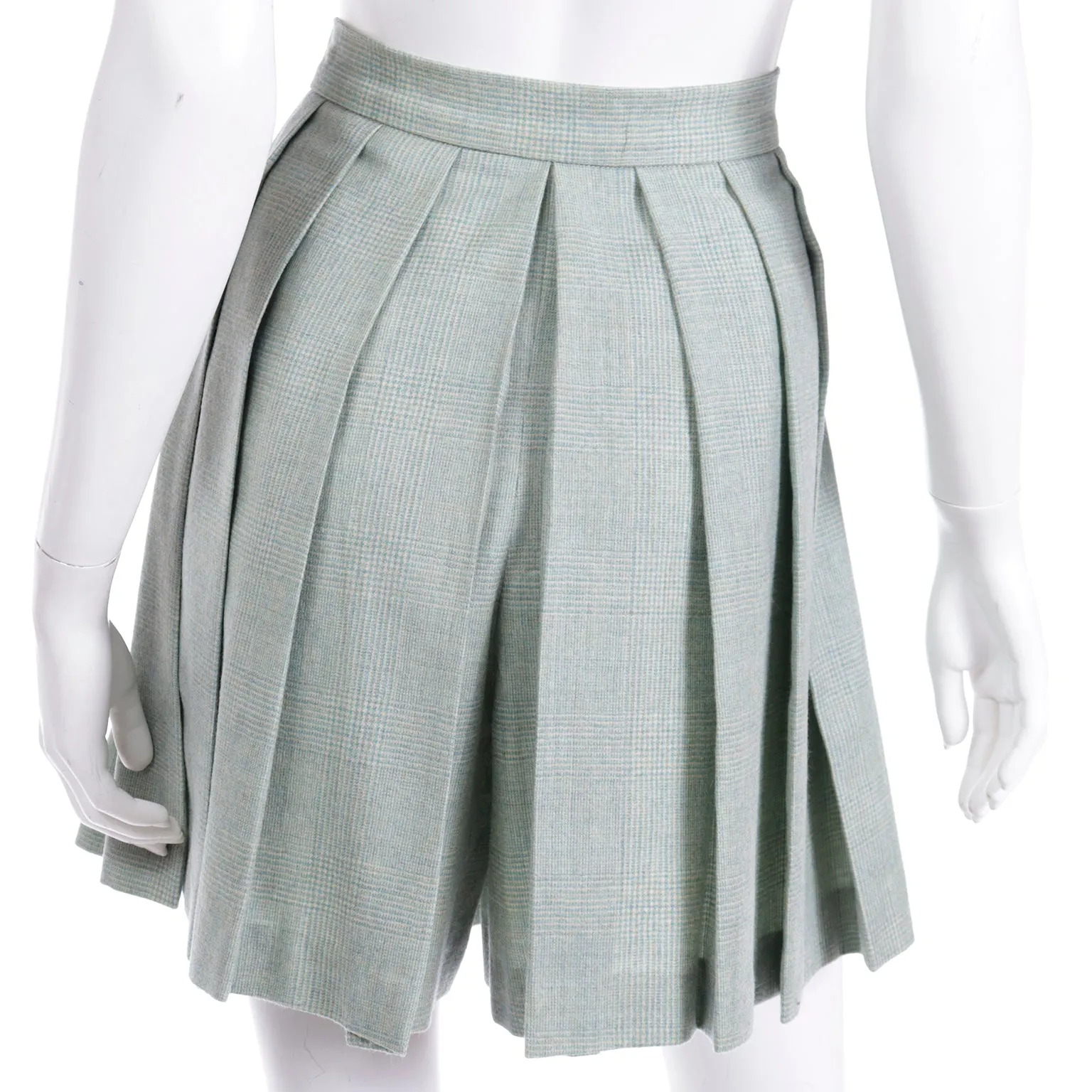 F/W 1991 Isaac Mizrahi Green Plaid Wrap Skort with Raw Edges