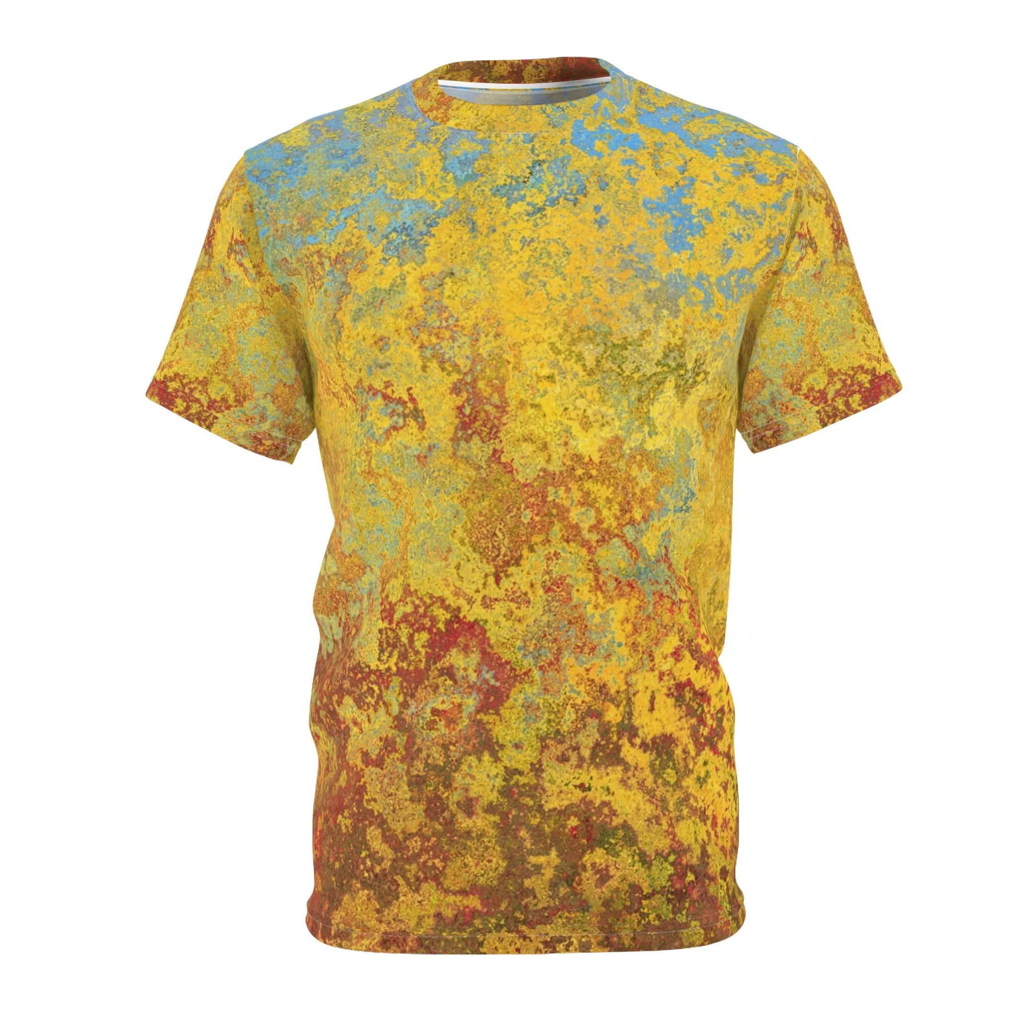 Gold and blue spots - Inovax Unisex Cut & Sew Tee