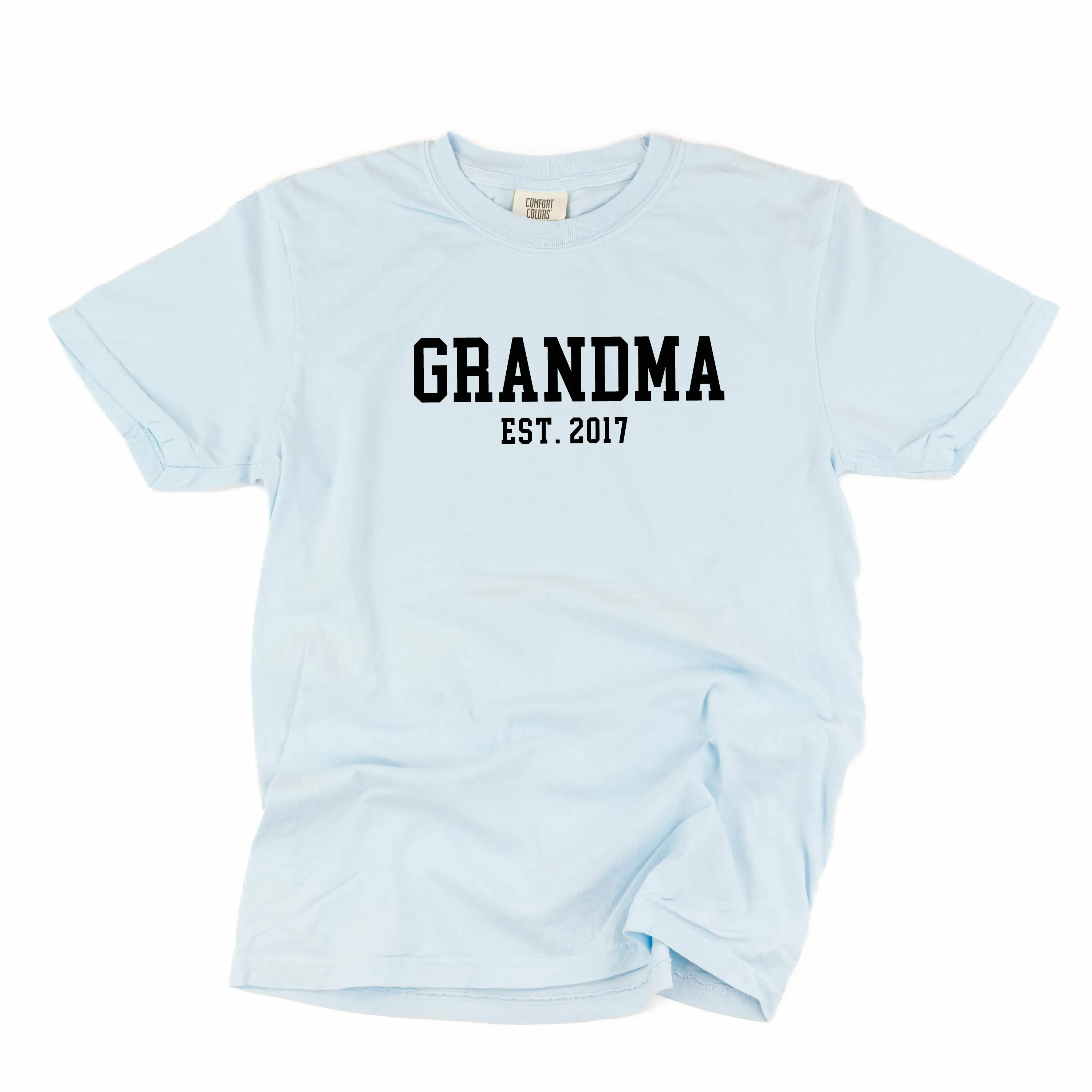 Grandma - EST. (Select Your Year) - SHORT SLEEVE COMFORT COLORS TEE