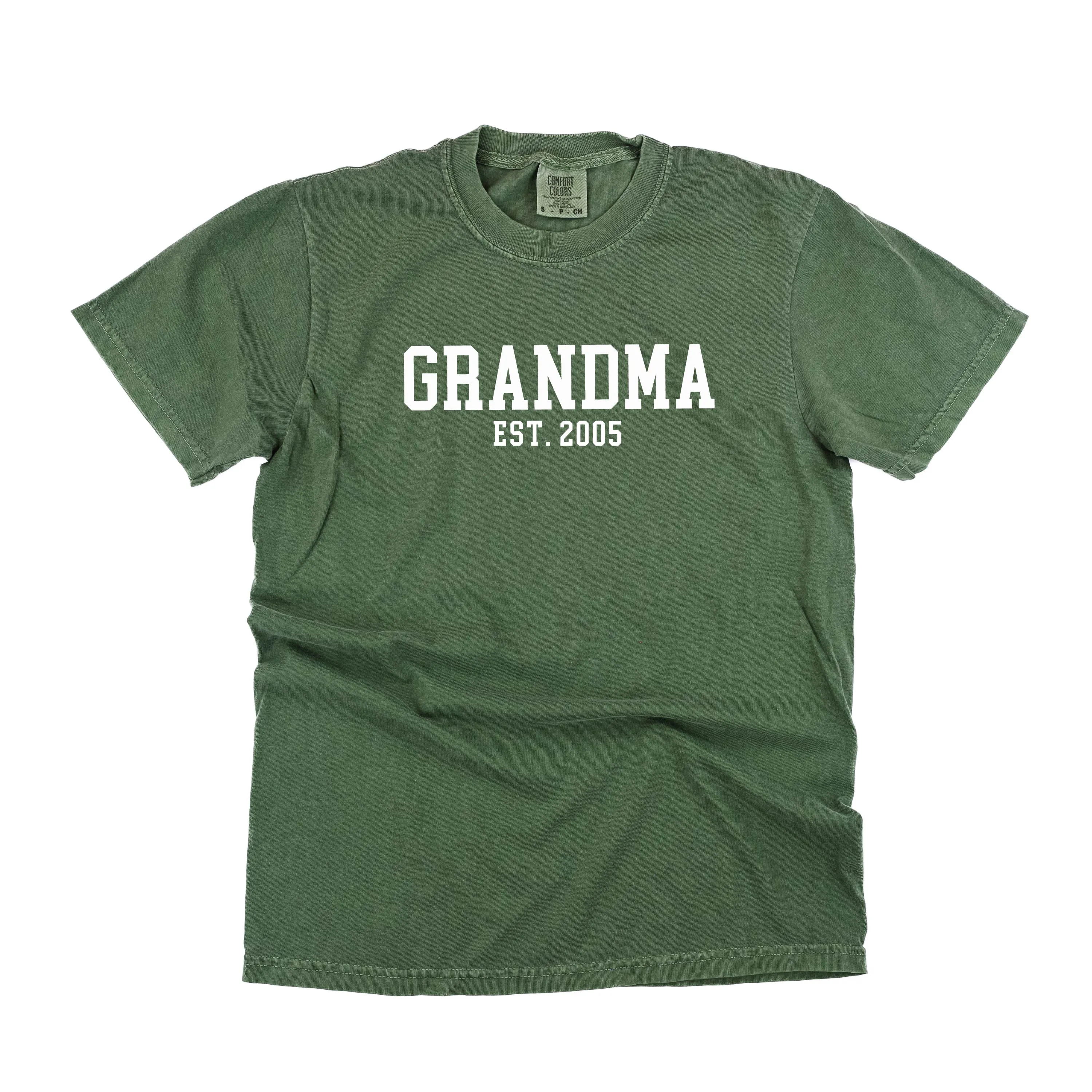 Grandma - EST. (Select Your Year) - SHORT SLEEVE COMFORT COLORS TEE