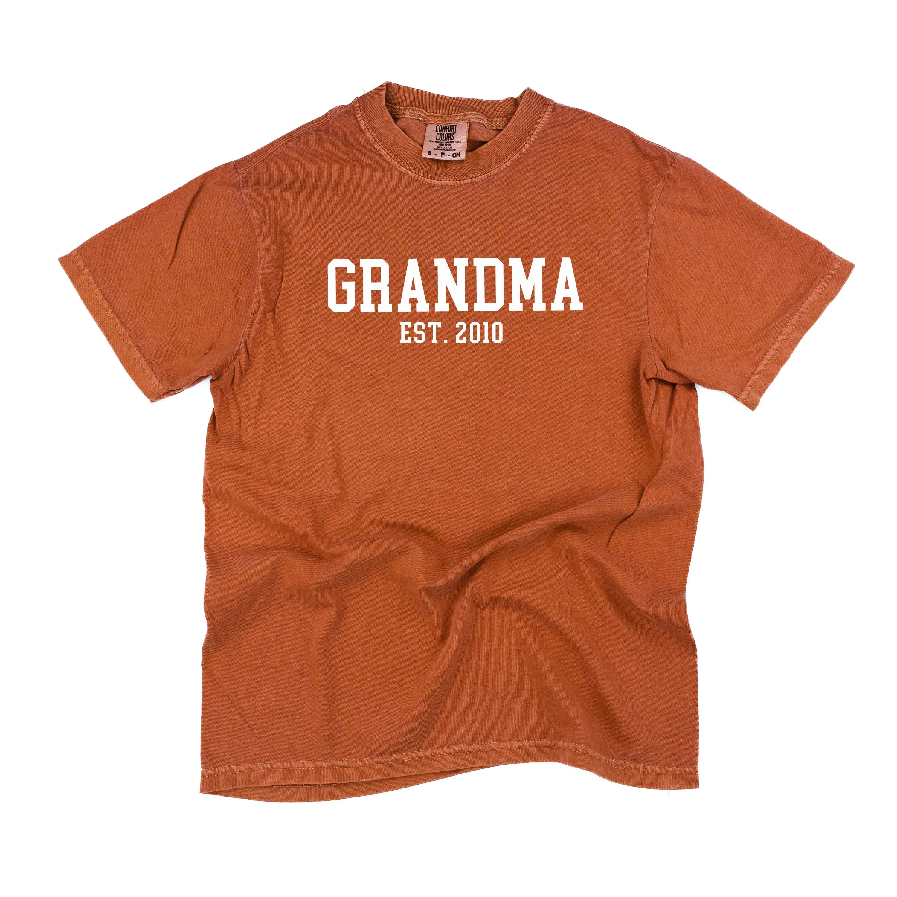 Grandma - EST. (Select Your Year) - SHORT SLEEVE COMFORT COLORS TEE