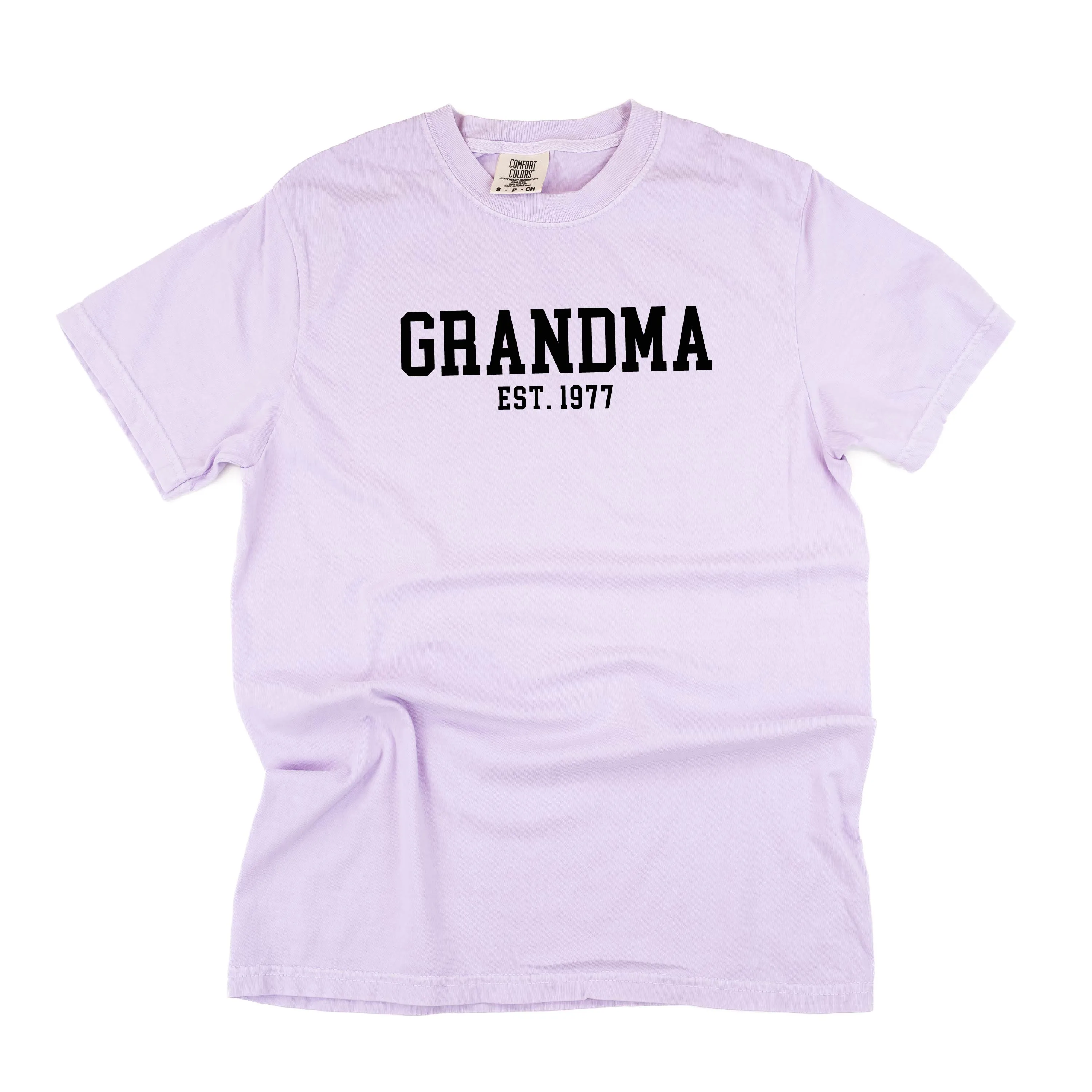 Grandma - EST. (Select Your Year) - SHORT SLEEVE COMFORT COLORS TEE