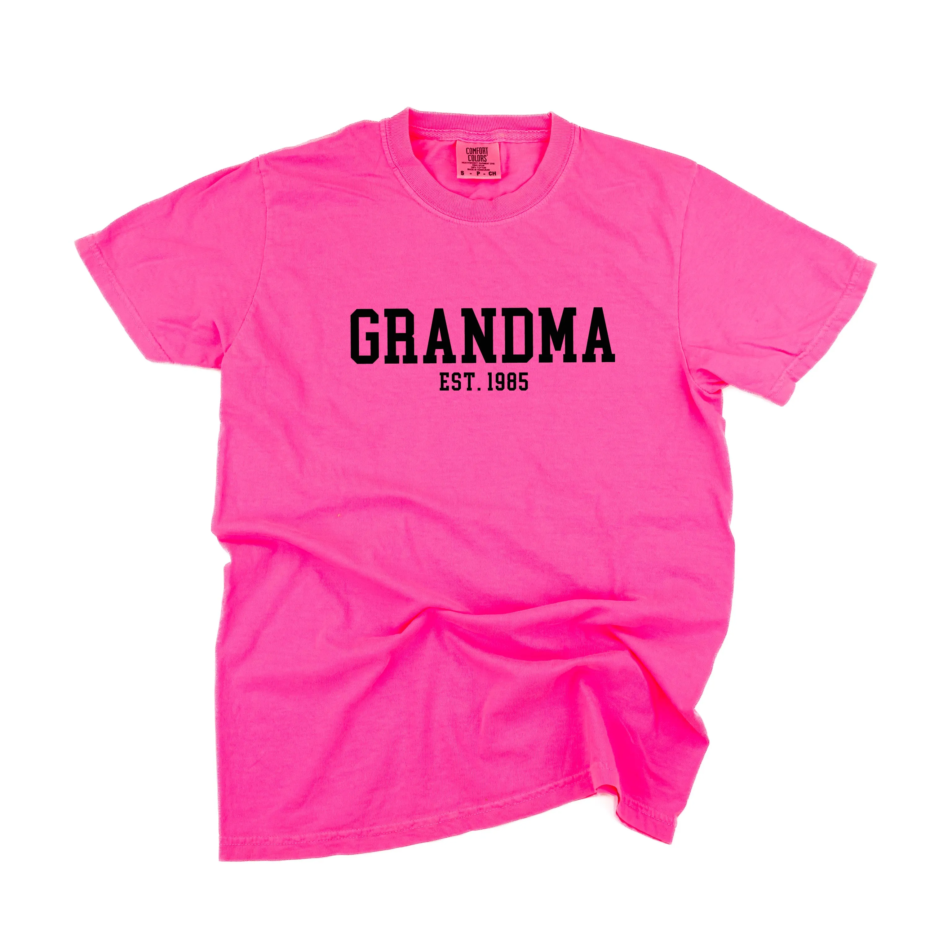 Grandma - EST. (Select Your Year) - SHORT SLEEVE COMFORT COLORS TEE