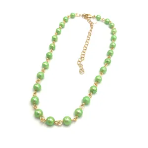 Green Luster Pearlized Amelia Necklace *