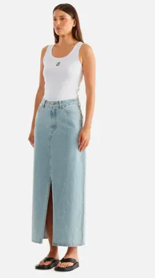 Hatty  Denim Maxi Skirt