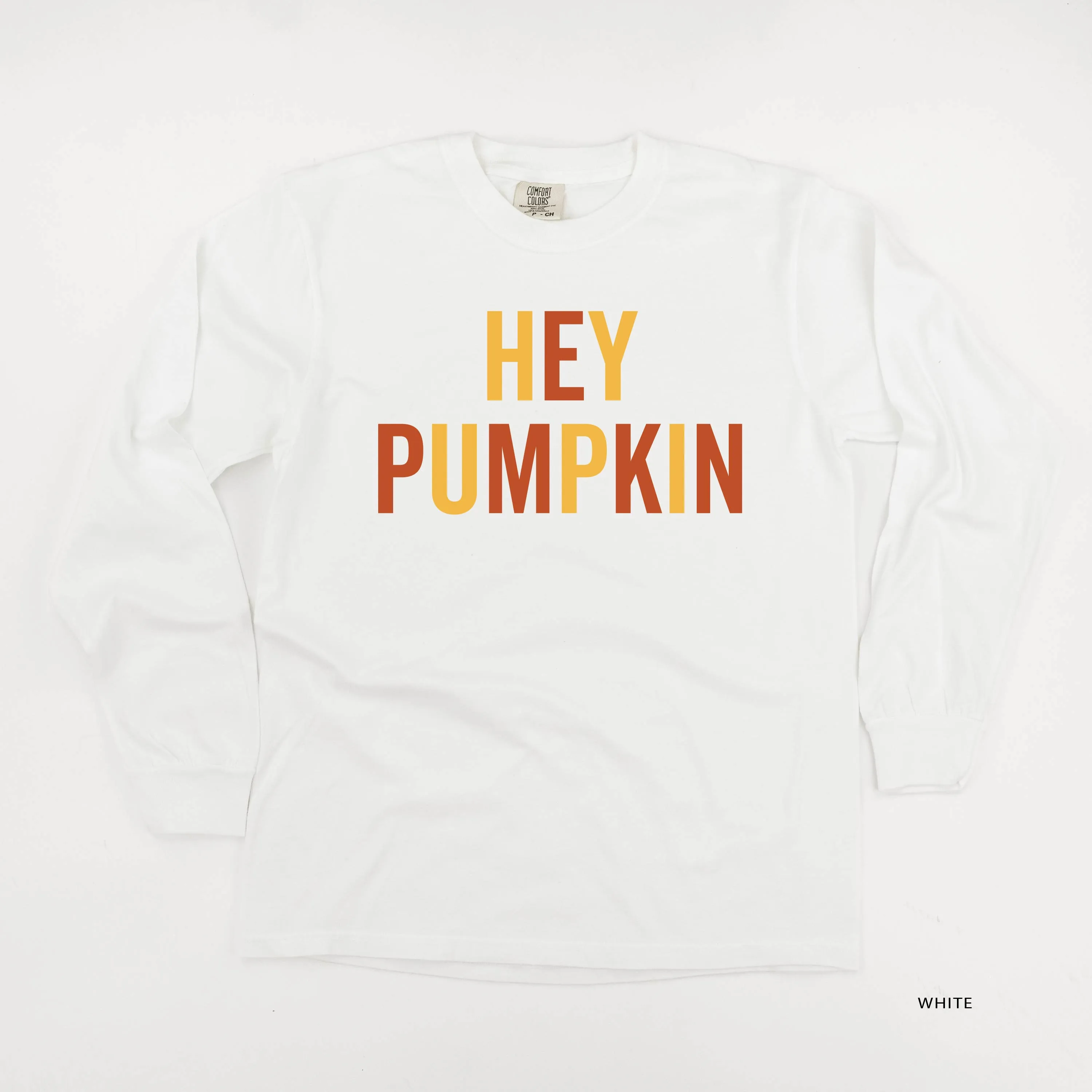 Hey Pumpkin - Block Font - LONG SLEEVE COMFORT COLORS TEE