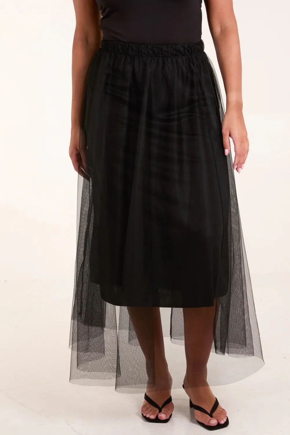 Italian Mesh Maxi Skirt For Women's