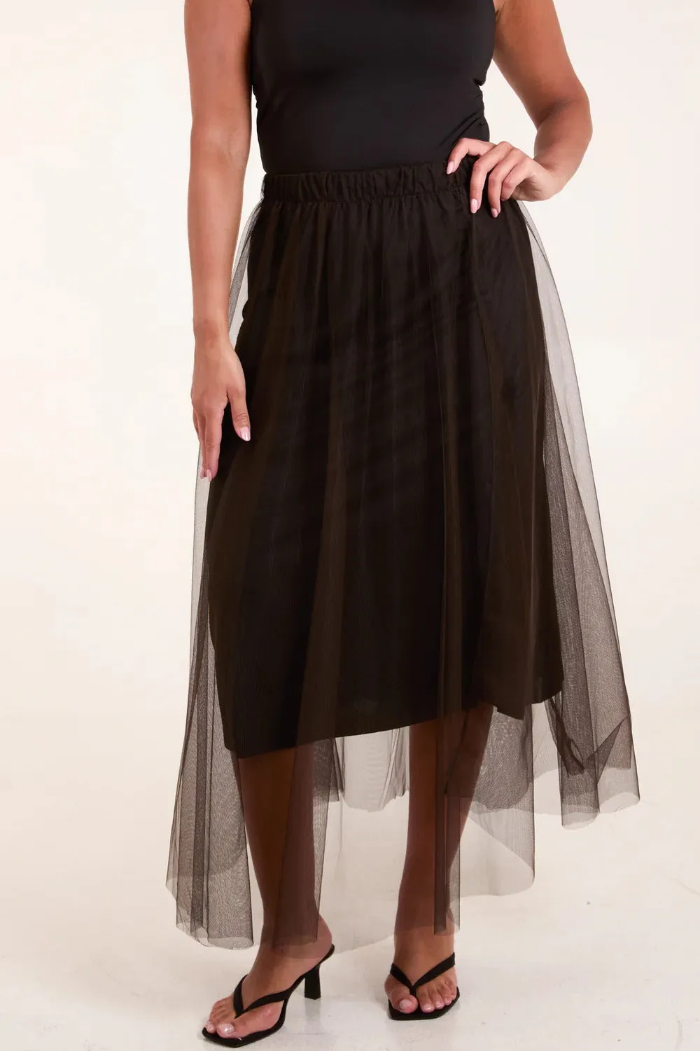 Italian Mesh Maxi Skirt For Women's