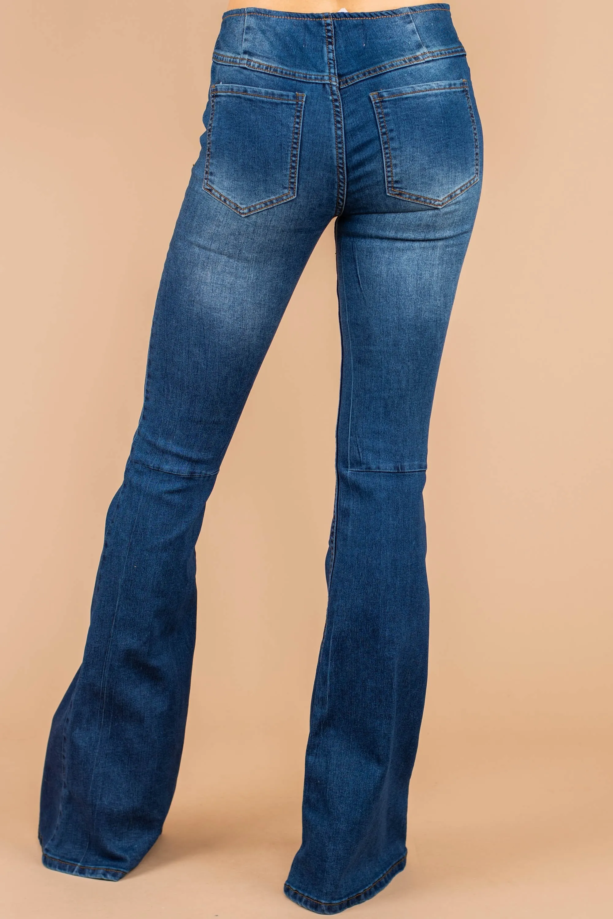 It's A Revolution Dark Wash Flare Jeans