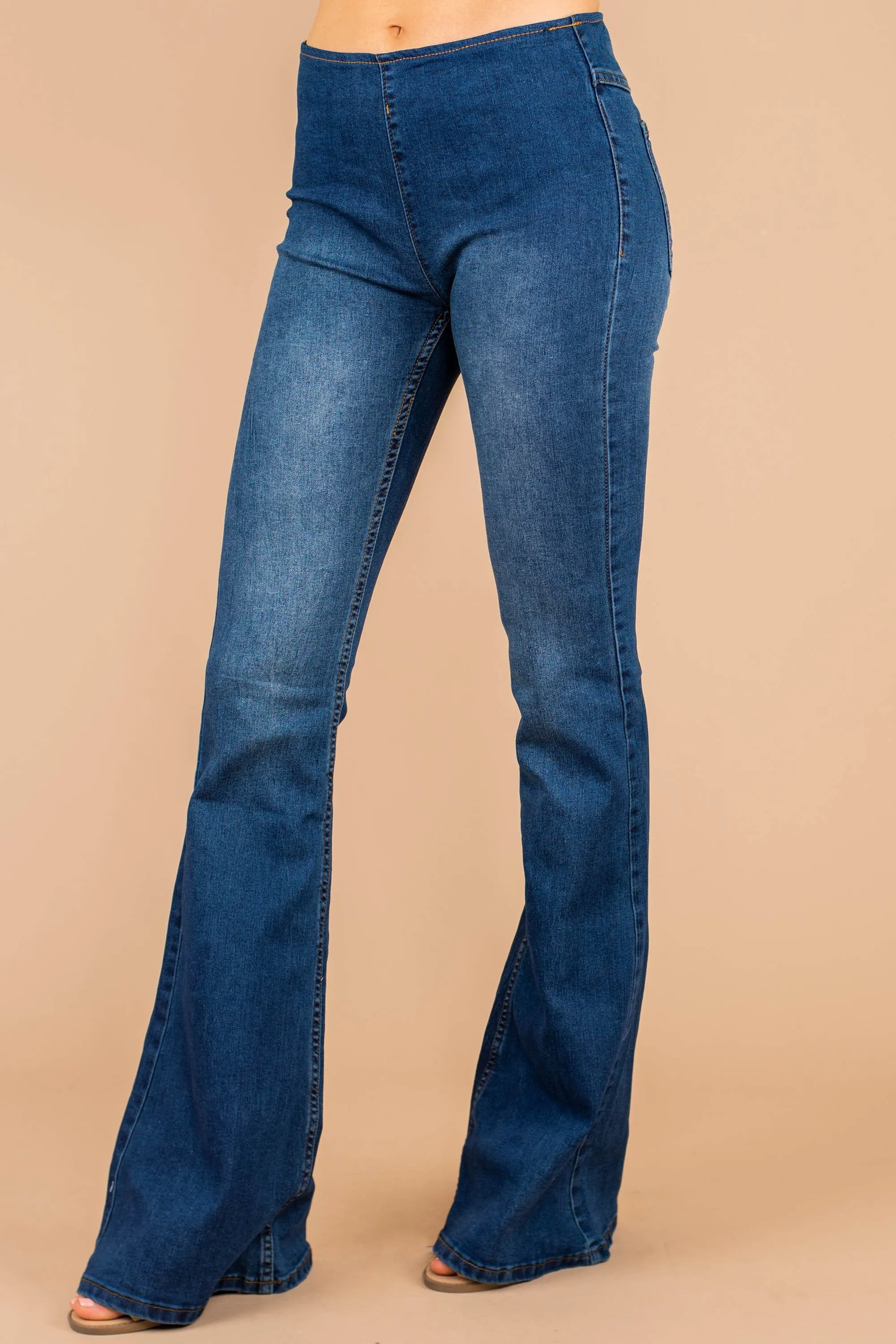 It's A Revolution Dark Wash Flare Jeans