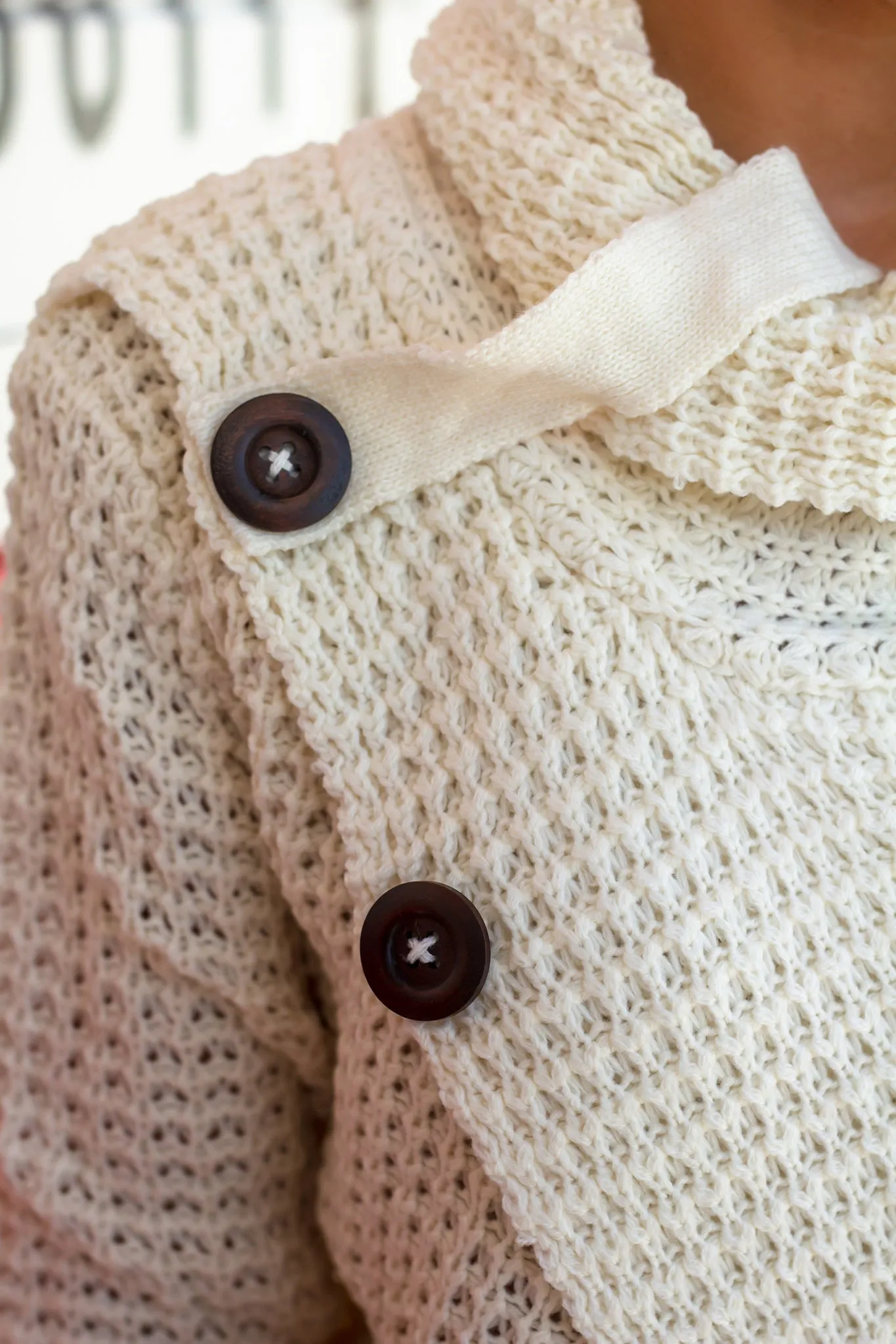 Ivory Cowl Neck Knit Sweater