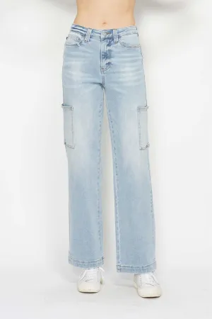 Judy Blue Reg/Plus High Waist Cargo Wide Leg Jeans