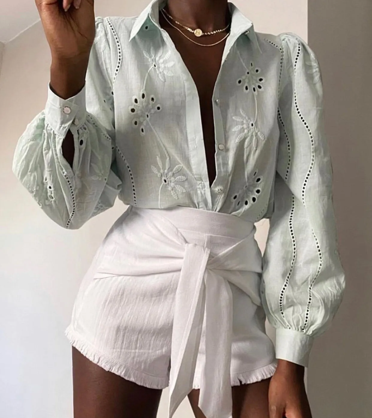 Knowles mint blouse