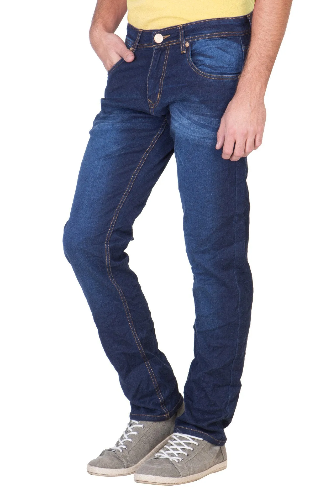 KROSSSTITCH Men's Narrow Fit Denim Dark Blue Jeans