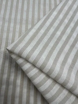 Linen Cotton - Arctic Wolf Stripe - 145cm