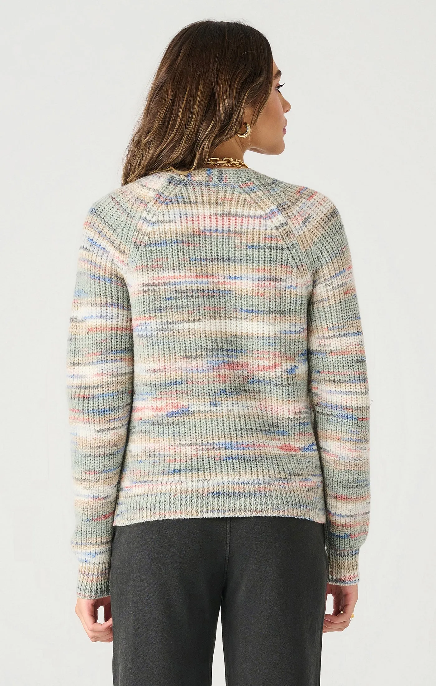 Ls Buttoned Spacedye Cardigan