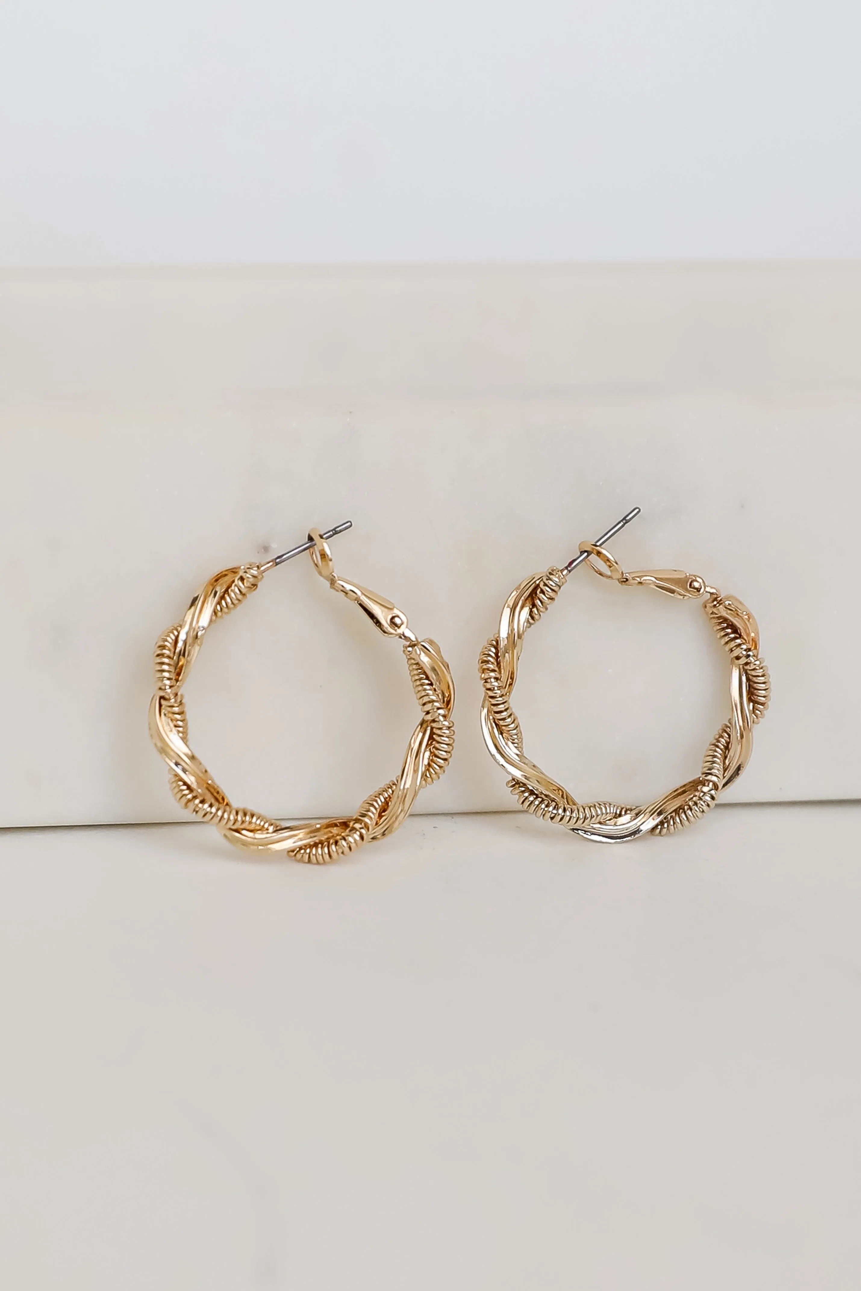 Mariana Gold Twisted Hoop Earrings