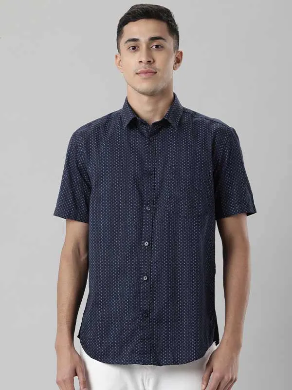 Men Fairtrade Printed Half Sleeve Cotton Shirt