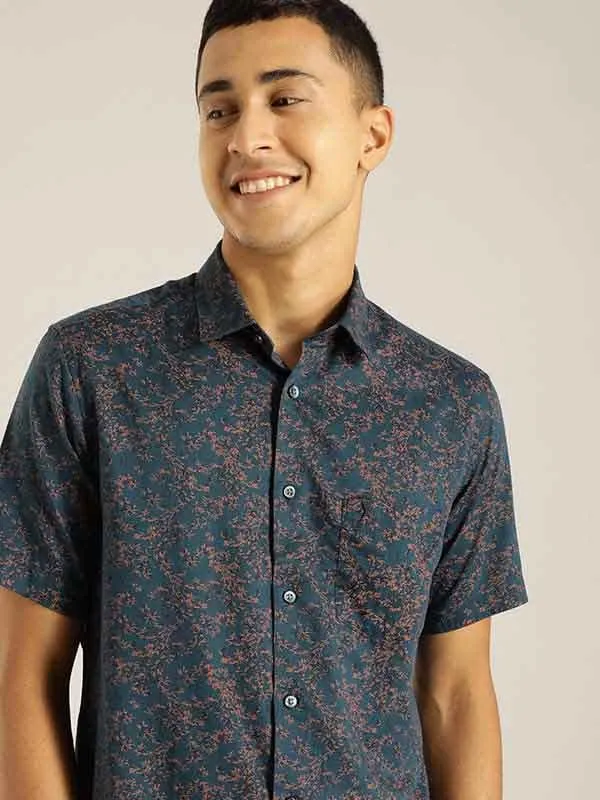 Men Printed Half Sleeve Cotton Blend Shirt