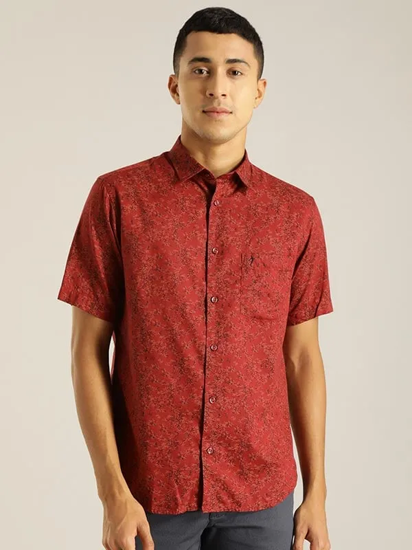 Men Printed Half Sleeve Cotton Blend Shirt