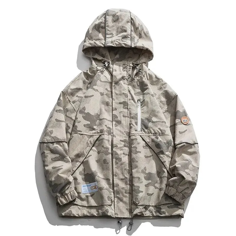 Men's HQ Hooded Tactical Light Camo Jacket