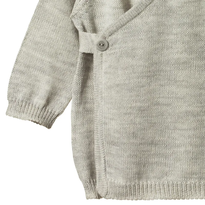 Nature Baby Merino Kimono Jacket- Light Grey Marle